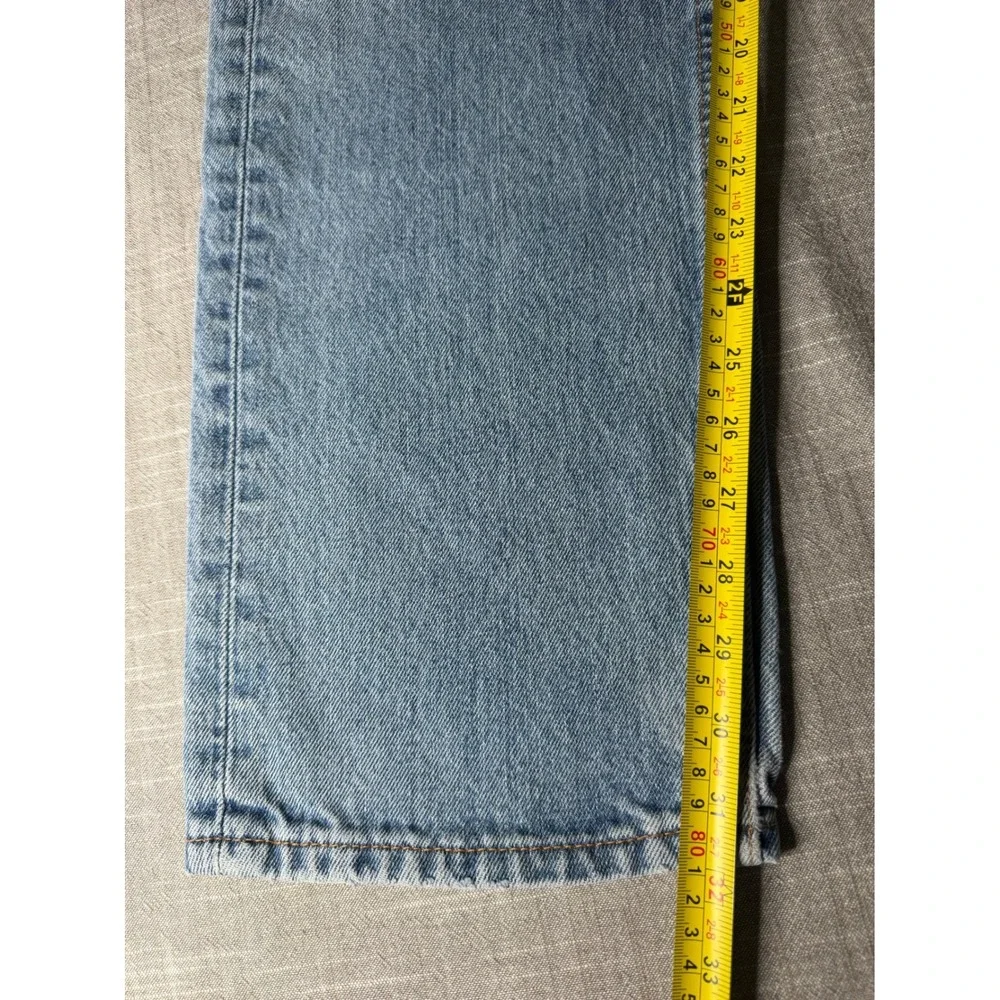 Levis 505 Regular Fit Mens Jeans 36x34 Light Wash Blue Straight Leg 00505-4891